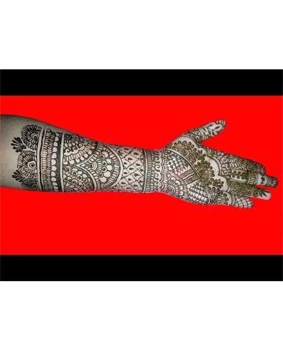 Soft Bead Front Full Hand Mehndi Design Structure